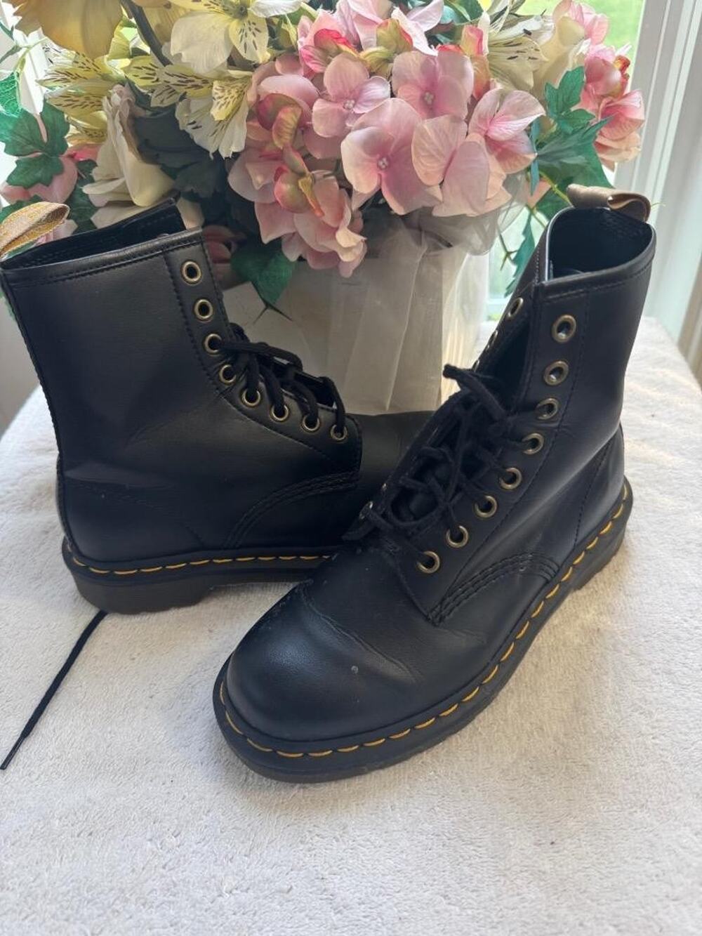 Dr Martens 14045 Vegan Boots Women Black Booties - Boot US L6 (BOTA1500